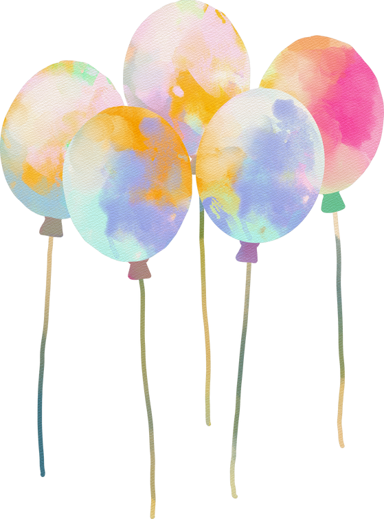 Watercolor party balloon